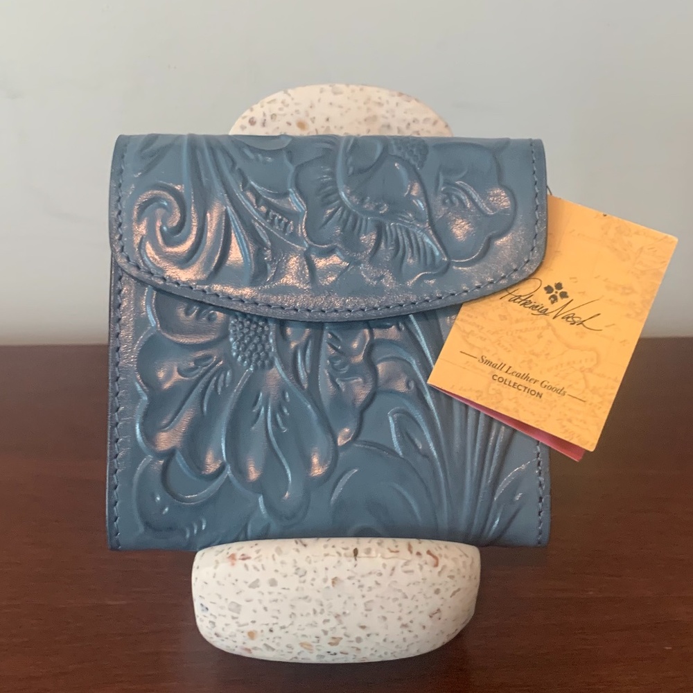 Patricia Nash Safflower Blue Reiti Wallet--RFID Protected